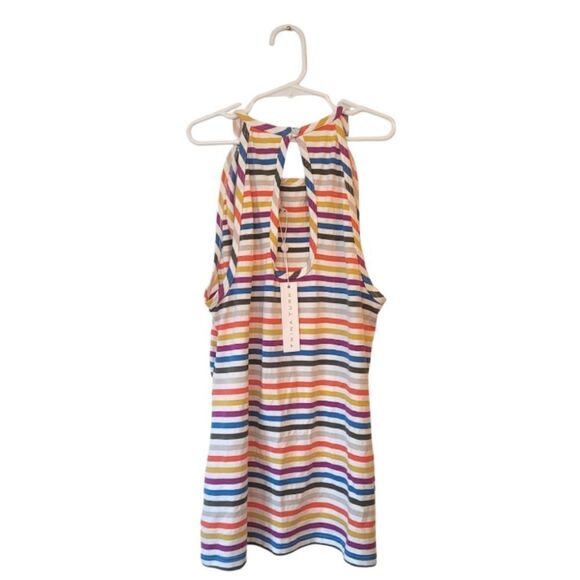Trina Turk Flora Vista Striped Muticolor Cut Out Tank Top - Picture 3 of 6